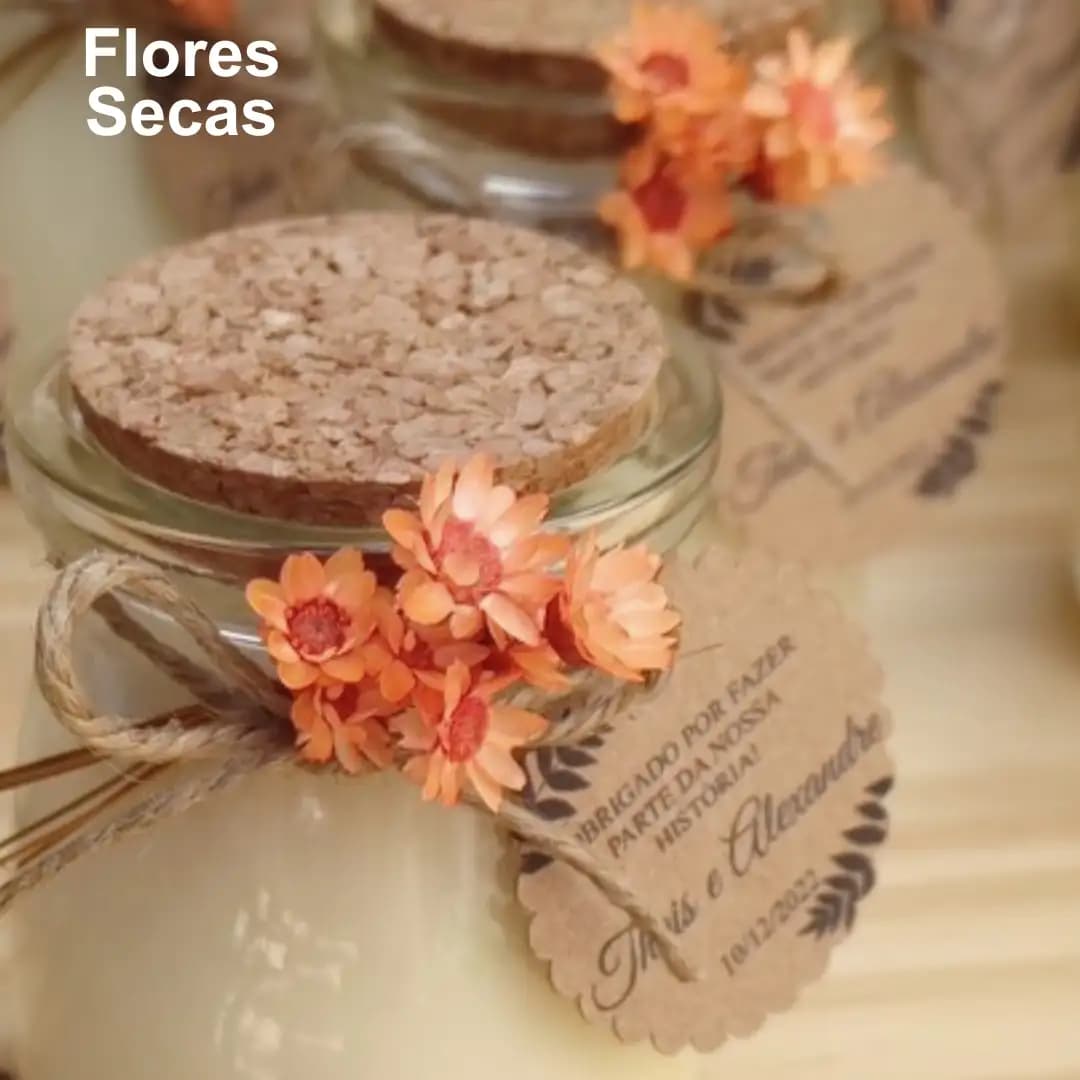 Decoração com flores secas